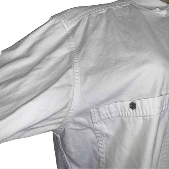 Vintage Maryk & Co. classic White Oversized Button Down Denim Shirt Top - Picture 4 of 6